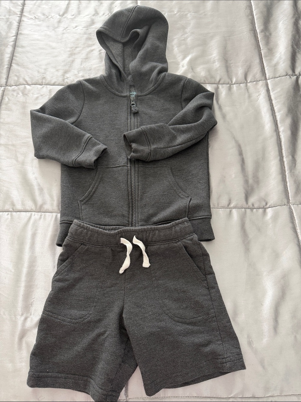 Cat & Jack Charcoal Gray Kids Hoodie and Shorts Set